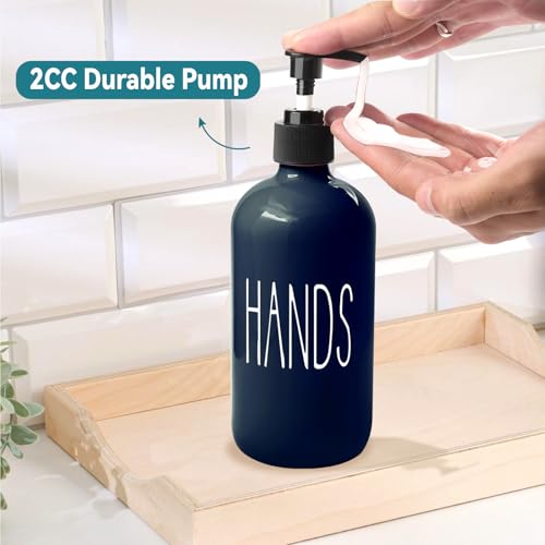 Image of COHOSEGE Glass Soap Dispenser Set 2 Pack,16 Oz Dish Soap Dispenser for Kitchen Sink,Blue Kitchen Accessories and Kitchen Decor,Blue Decorations and Kitchen Utensils for Kitchen
