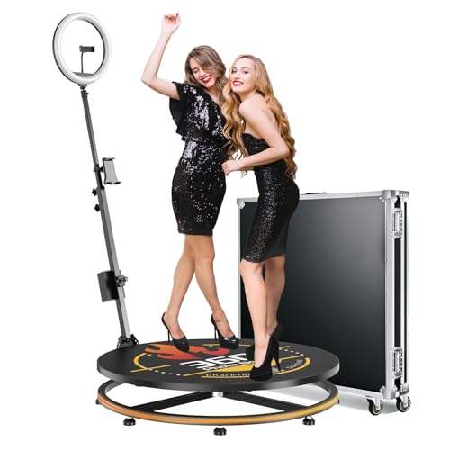 360 Photo Booth Machine with Software for Parties with Lightbox,APP