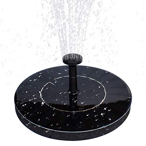 MADETEC Solar Water Fountain Pump with Battery Backup，1.5W Upgraded Submersible Solar Pond Fountain Panel Kit for Bird Bath,Small Pond,Garden and Lawn (Black)