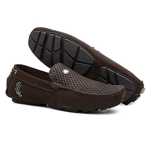 Mocassim Masculino Sapato Para Dirigir - Café - 43