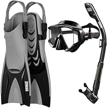 Aegend Snorkeling Gear for Adults Men Women Anti-Fog Panoramic Mask Set, Adjustable Fins & Dry Top Snorkel All-in-One Travel Snorkel Set for Swimming, Diving & Snorkeling