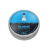 Coal Classic White Flachkopf-Diabolos 4,5 mm (.177) – 500 Luftgewehrkugeln aus Blei, geriffelter Schaft, für Scheibenschießen & Freizeitschießen bis 10 m