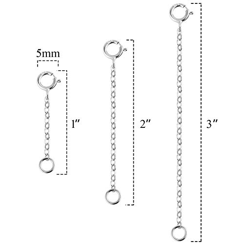 LANCHARMED 925 Sterling Silver Necklace Extenders for Jewelry Making by LANCHARMED - Image 2
