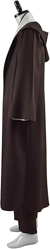 Miniatura 3 de Disfraz para adultos, túnica de caballero con capucha, uniforme completo de jedi, disfraz de hombre para Halloween, cosplay, atuendo con capa