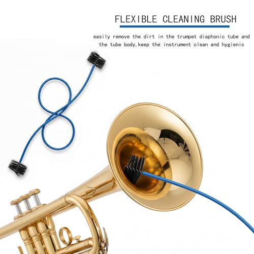 MoResolune Trumpet Cleaning Care Kit 3 Pcs Trombone Cleaning Kit Mouthpiece Brush with Short and Snake Brush