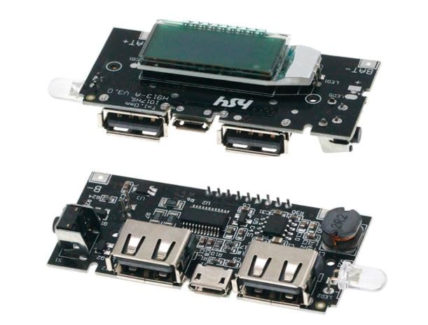 Dual USB Power Bank Module, LCD Display, 5V 1A/2.1A Outputs, 18650 Battery Charging & Protection Board-image-0