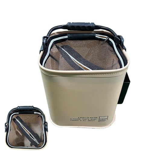 Seau à leurre pliable de 13 litres avec poignée confortable pour pêche et camping