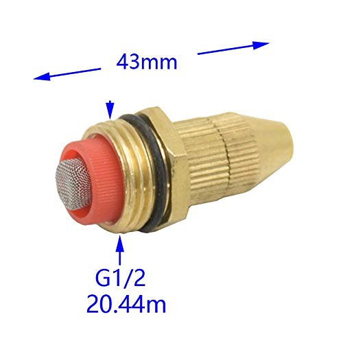 Homme 1/2" Brume Buse brouillard Buse réglable de pulvérisation d'eau Buse jardinage irrigation Arroseur Avec filtre 20 Pc
