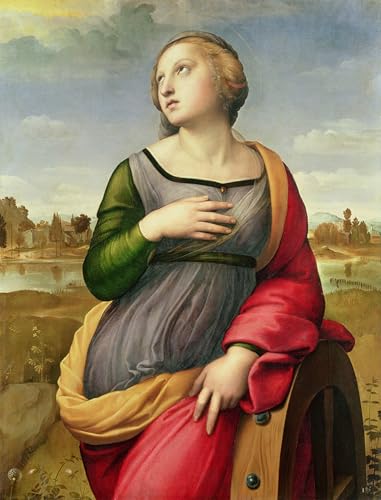 Art Tableau Sainte Catherine de Raphaël, impression sur toile fine art pour décoration chic