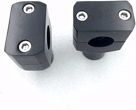 HTTMT MT030-08-22- Motorcycle Black Round 7/8" 22mm 7/8 Inch Handlebar Riser Clamps Compatible with Harley Kawasaki Suzuki V-Star 650 Silverado Road Star VTX 1300 C