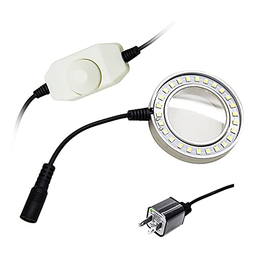 顕微鏡キット 顕微鏡イルミネーター 26 LED 調整可能リングライトイルミネーターランプ STEREO ZOOM 顕微鏡用、アダプター付き USB プラグ 顕微鏡レンズアダプター