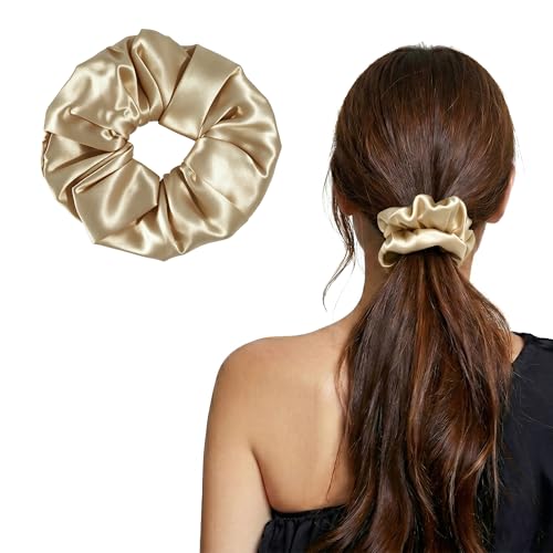 Élastiques à cheveux en soie anti-casse ZLYC couleur avoine pour attacher sans abîmer les pointes