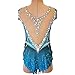 Kmeruoys Rhythmic Gymnastics Leotard High Elastic for Girls and Women Sport Clothing for Practice (Color : Blue, Size : 12 Years)