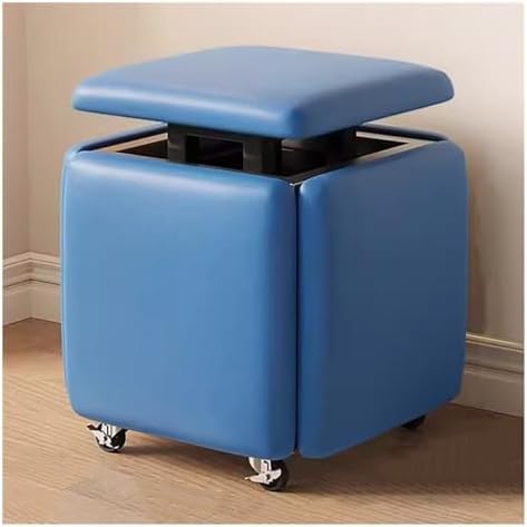 Chaise cube empilable avec roulettes – Repose-pieds polyvalent pour salon et salle à manger