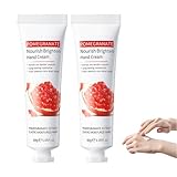 Granatapfel Handcreme, 2 Stück Hand Nourishing Cream Pflegende Handcreme Für Geschmeidige Hände, Handpflege Creme Feuchtigkeitsspendender Handbalsam Mit Granatapfel Für Frauen & Männer