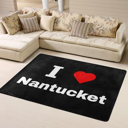 I Love Nantucket Area Rug 63x48in Rugs for Living Room