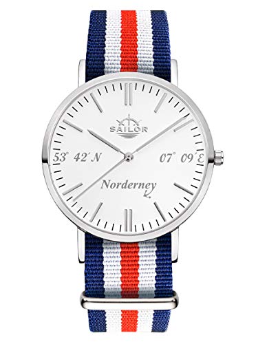 Montre bracelet femme Sailor quartz avec bracelet nylon blanc