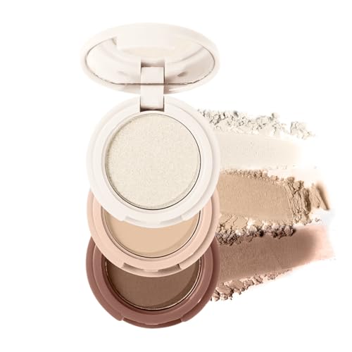 Image of Multibrite Blush Highlighter & Contour Palette 3 in 1 Makeup Powder Set Compact Powder Blush Highlighter Silky Smooth Face Blush Cheek Tint, Moisturizing Luminizer for Women (M03 (01 Light Brown))