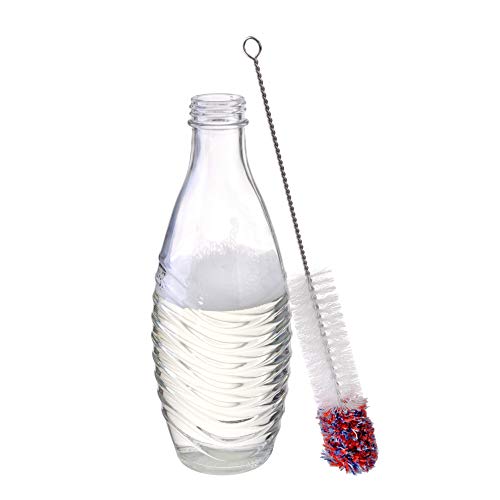 Foto von GRÄWE Flaschenbürste 30 cm, Reinigungsbürste für Sodastream, Glasflaschen, Vasen, Edelstahlgriff, Baumwollkopf, Spülmaschinengeeignet, Flaschenreiniger lang & flexibel