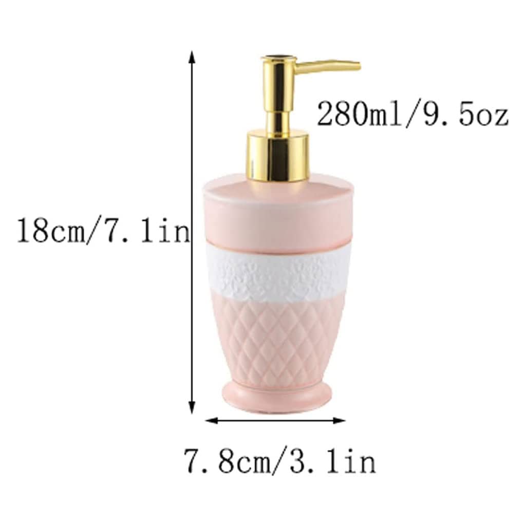 Distributore di sapone Dispenser di sapone per le mani in ceramica per bagno Dispenser di liquidi riutilizzabili Bottiglia di lozione da appoggio Bottiglia di sapone da 9,5 once / 280 ml per il bagno