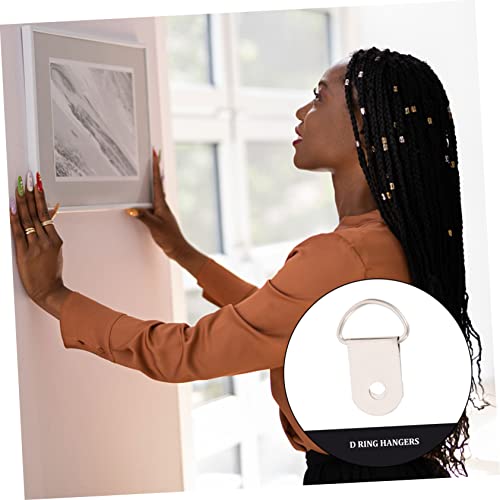 Image of 100pcs Picture Hangers for Easy Wall Installation Semi-Circle Frame Hangers for Art Photos Compact Hanging Hardware for Home Office Decor