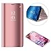 Produktbild Shinyzone Hülle für Xiaomi Mi Note 10,Xiaomi Mi Note 10 Pro Bookcase Hülle,Xiaomi Mi CC9 Pro Leder Hülle,Rose Gold Spiegel Hardcase Tasche Flip Handyhülle Schutzhülle mit Standfunktion