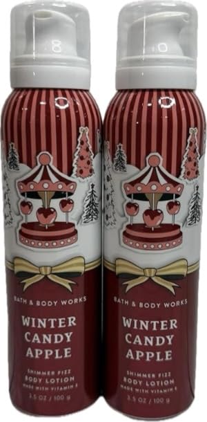 Bath & Body Works Body Winter Candy Apple Fizz Shimmer Lotion 3.5 Ounces Each Pack of 2