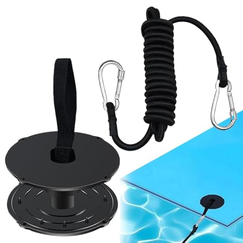 Kit d'ancrage pour tapis avec sangles réglables et stables pour lac et piscine