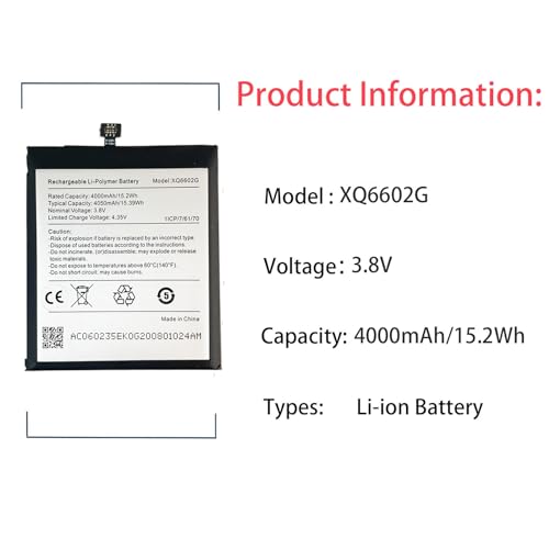 Batterie XQ6602G de rechange pour smartphone Cat S62 - 4