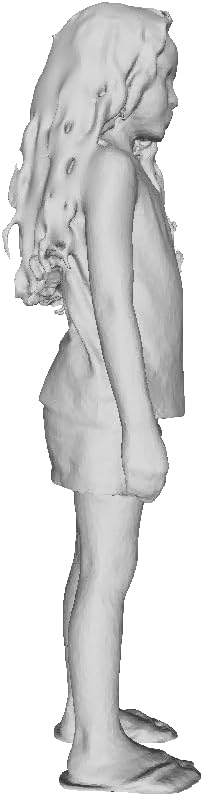 Printle C Kid 121-Long-haired Girl Standing Facing Forward with Arms Straight at her Sides Wearing Casual Summer Clothes Figure for Dioramas and Model Train Sets Choose Your Scale