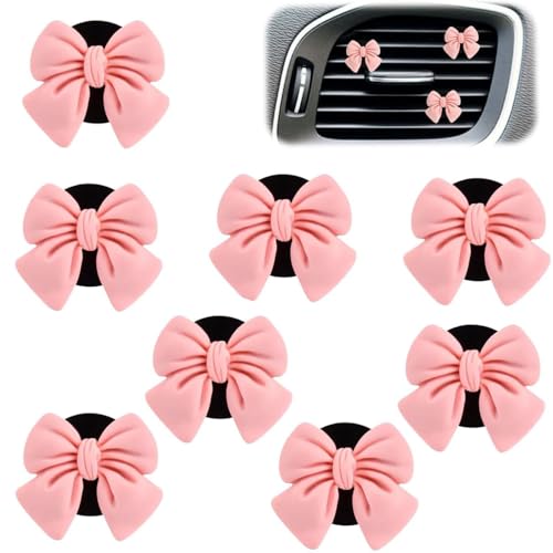 Image of 8 PCS Pink Bow Car Air Freshener Coquette Cute Girly Car Decor Accessories Interior Aesthetic Decorations Stuff for Women Girl