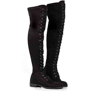 靴 ACLENT Lace up switching long boots 41dVvTeIkgL._SY300_QL30_.jpg