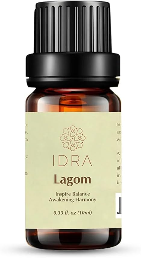IDRA Lagom Essential Oil Blend for Diffuser and Aromatherapy by Idra Wellness - Diffuser with Laurel Leaf, Peppermint Essential Oil Lemon Essential Oil 10 ML