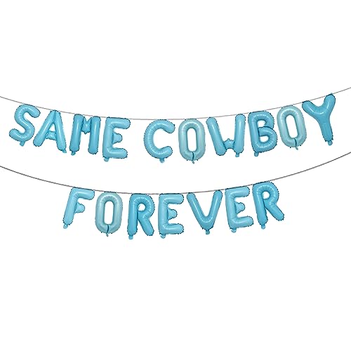 Same Cowboy Forever Balloons Same Cowboy Forever Bachelorette Decoration Western Bachelorette Party Decorations Cowgirl Nashville Bridal Shower Supplies (COWBOY Light Blue)