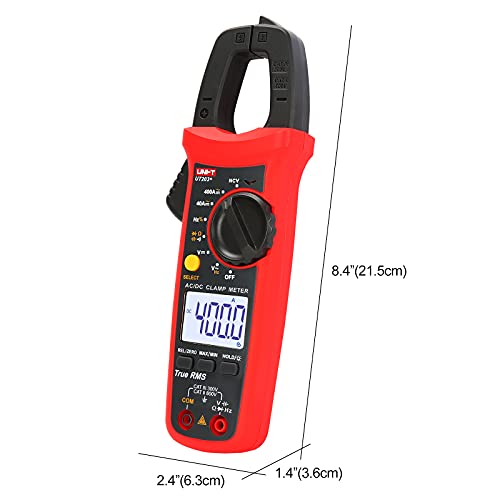 Image of UNI-T Digital Clamp Meter UT203+, AC Current True RMS HVAC Volt Amp Ohm Meter Clamp On Multimeter, Auto Ranging 4,000 Counts NCV AC DC Voltage Frequency Resistance Capacitance Continuity Diode Tester
