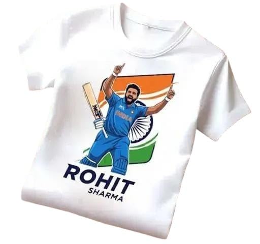 Rohit Sahmara Cricket Graphic Boys Girls Unisex Printed T-Shirt Casual Fun Tee for Kids Daily Outfit - Review, Price and Buying Guide