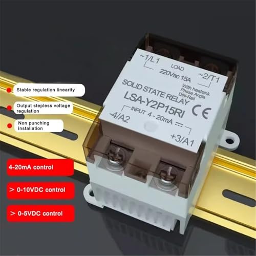 Régulateur de tension CA monophasé SSR 15A entrée 4-20mA pour transformateur et charge inductive - 5