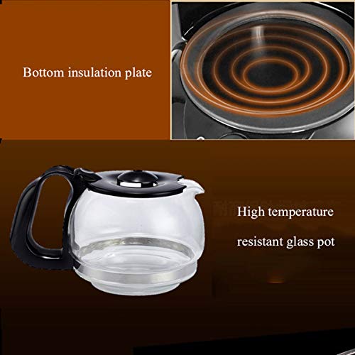 LTLWSH Filter Coffee Machine, Drip Coffee Makers with 0.65L Glass Jug Detachable Filter Coffee Machine Anti-Drip Design Keep Warm 600W,Black - Image 5