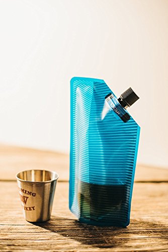 Image of Vapur Portable Flask, Discrete Collapsible Flask With Pour Spout, Enjoy Your Beverage On The Go, Perfect for Tailgates, Cruises, Concerts and Camping, 10 Ounce, Teal, Pack of 1