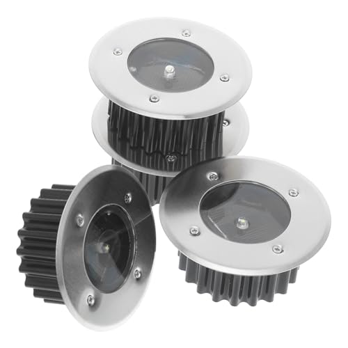 Angoily Lampe Solaire Encastrable Extérieur En Inox 8.5 Cm Lumière De Pelouse À Led Avec Interrupteur Manuel Pour Jardin Chemin Terrasse Cour Lot De 4