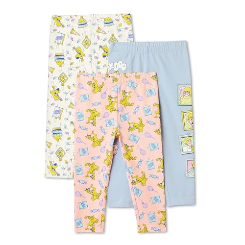 Image of Amazon Essentials Girls' Cotton Stretch Leggings, Multipacks
