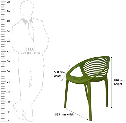Image of Cello Abacus Chair Set Pack of 6 - Green | Strong and Durable | Easy to Clean | Chair for Living Room, Bed Room, Kitchen, Office Room, Outdoor | 3 Years Warranty