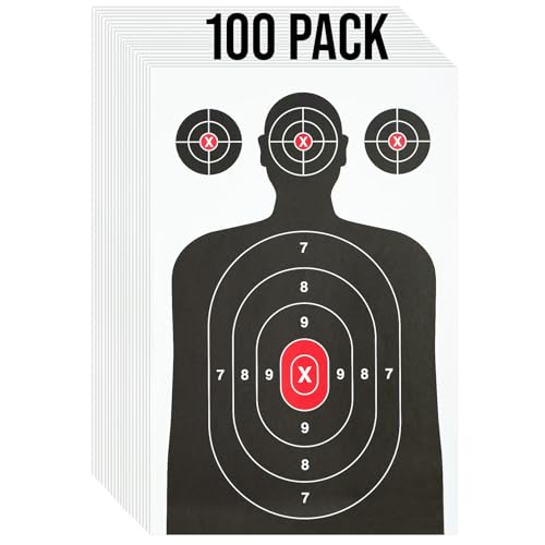 Image of 50 Pack Paper Shooting Target for Gun Range, Target Practice- (Industry Standard Size 17 X 25 inch) Silhouette Paper for Handguns, Rifles, Pistols, Airguns, BB Gun, Pellet Gun, Crossbow, Arrow