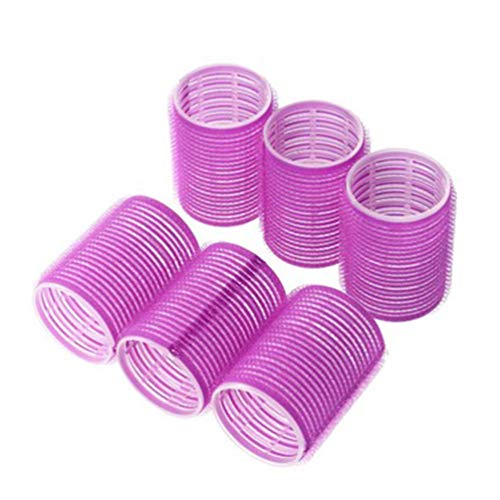 6 bigodini adesivi per capelli, strumenti per arricciare i capelli, senza calore, per casa, salone (viola)