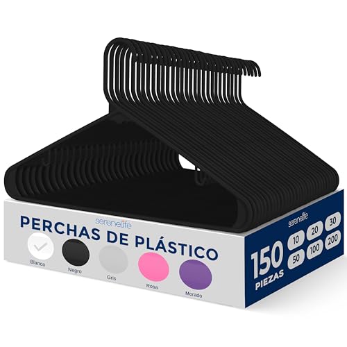 SereneLife Perchas, 150 Piezas, Antideslizantes