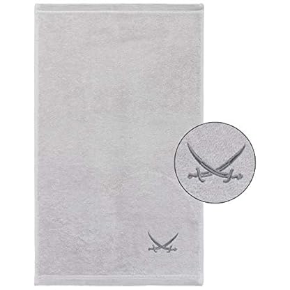 Sansibar Gästehandtuch 6er Set 30x50 cm 100% Baumwolle mit gesticktem Säbel Logo Set Handtuch Seiftuch Silber – Bild 4