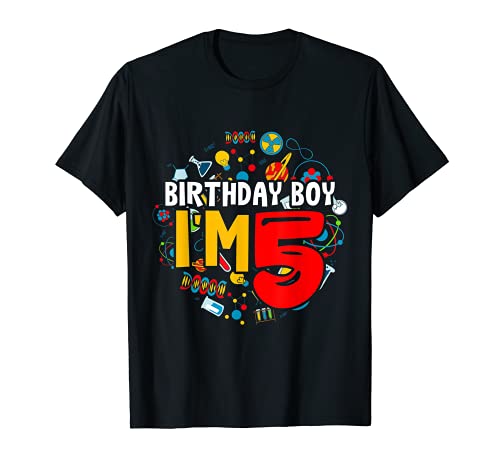 Kids Birthday Boy I'm 5 Years Old Gifts Toddler 5th ...