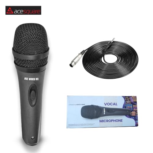 Image of VRJTEC Dynamic Microphone Karaoke with Wire, Black | Unidirectional Vocal, Cardioid, Solo Vocals & Karaoke Singing, 2 Meter Cable, Wired Mic 02