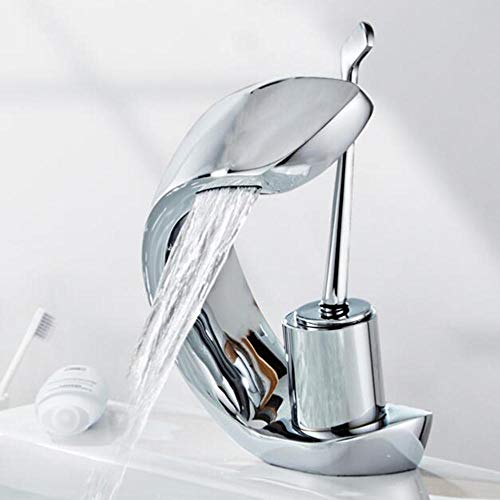 Robinet mitigeur de lavabo cascade en laiton avec eau chaude et froide pour salle de bain - 2