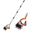 Rotary Cultivator Tool,71 Inch Hand Tiller for Gardening, 2-in-1 Garden Weeding Hoe and Crumbler for Soil Mixing or Reseeding Grass
